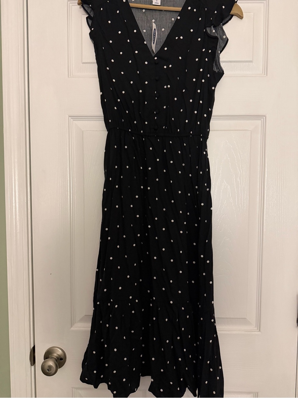 Old Navy Black Polka Dot Midi Dress